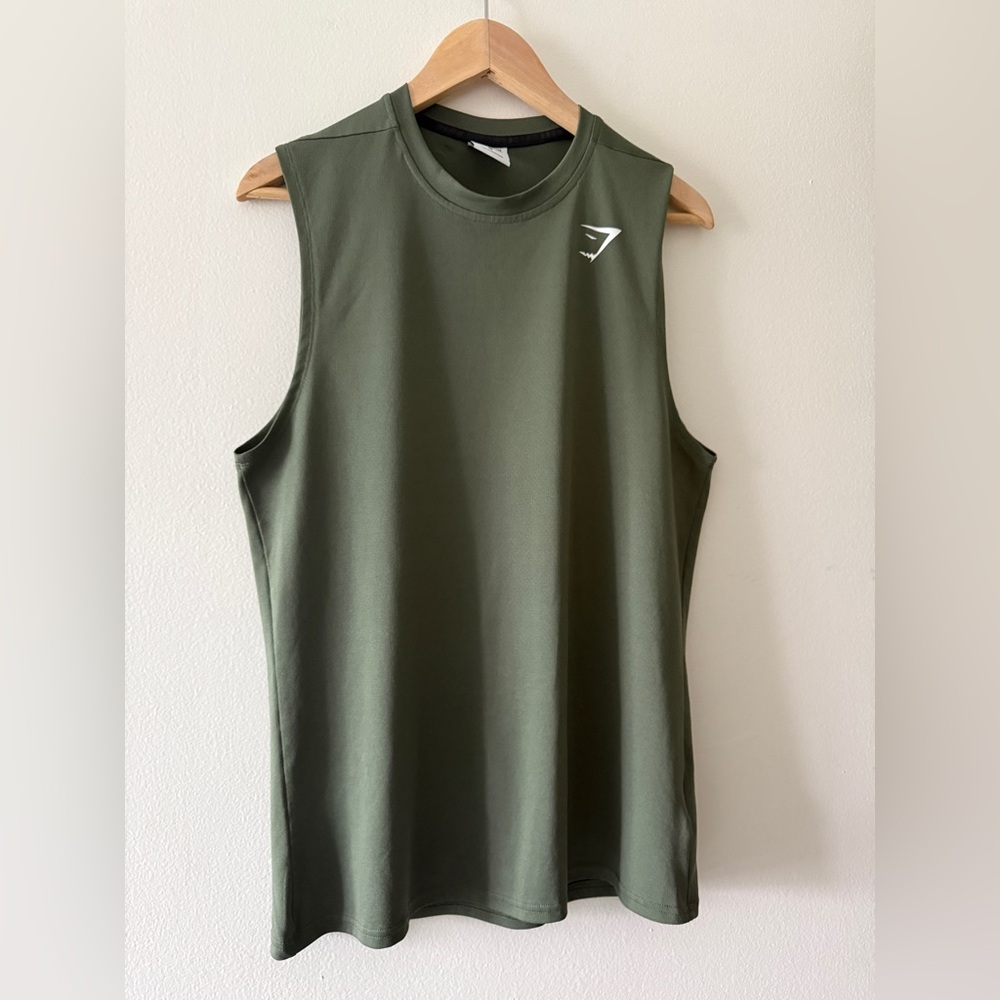 COPY - Gymshark Arrival Tank Top Men  Core Olive Slim Fit Medium